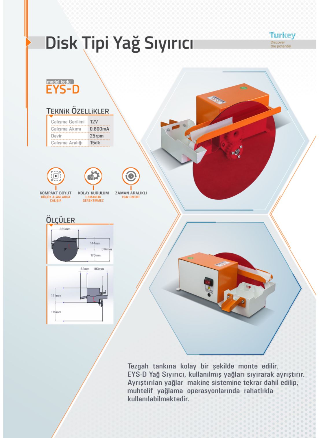 EYS-D disk tipi yağ sıyırıcı