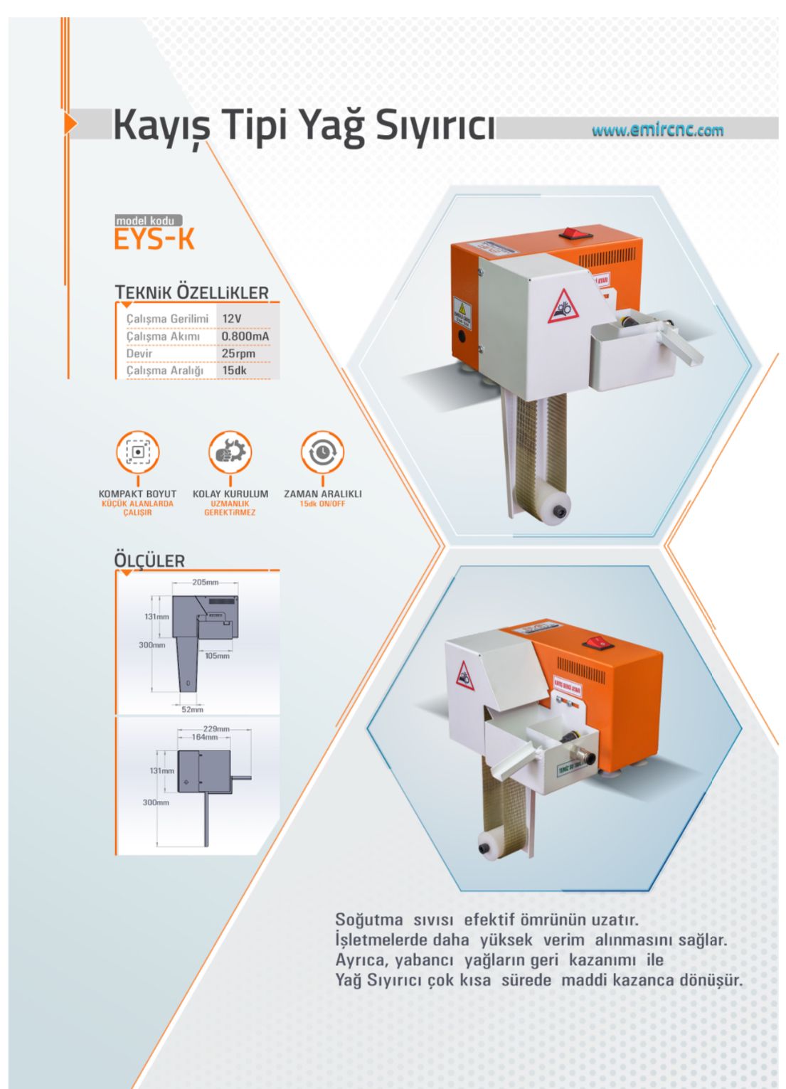 EYS-K kayış tipi yağ sıyırıcı — broşür